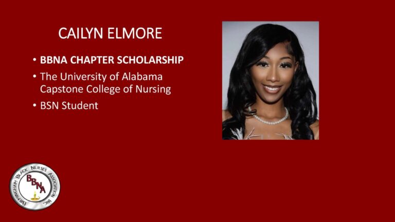 Scholarship award announcement for nursing student.